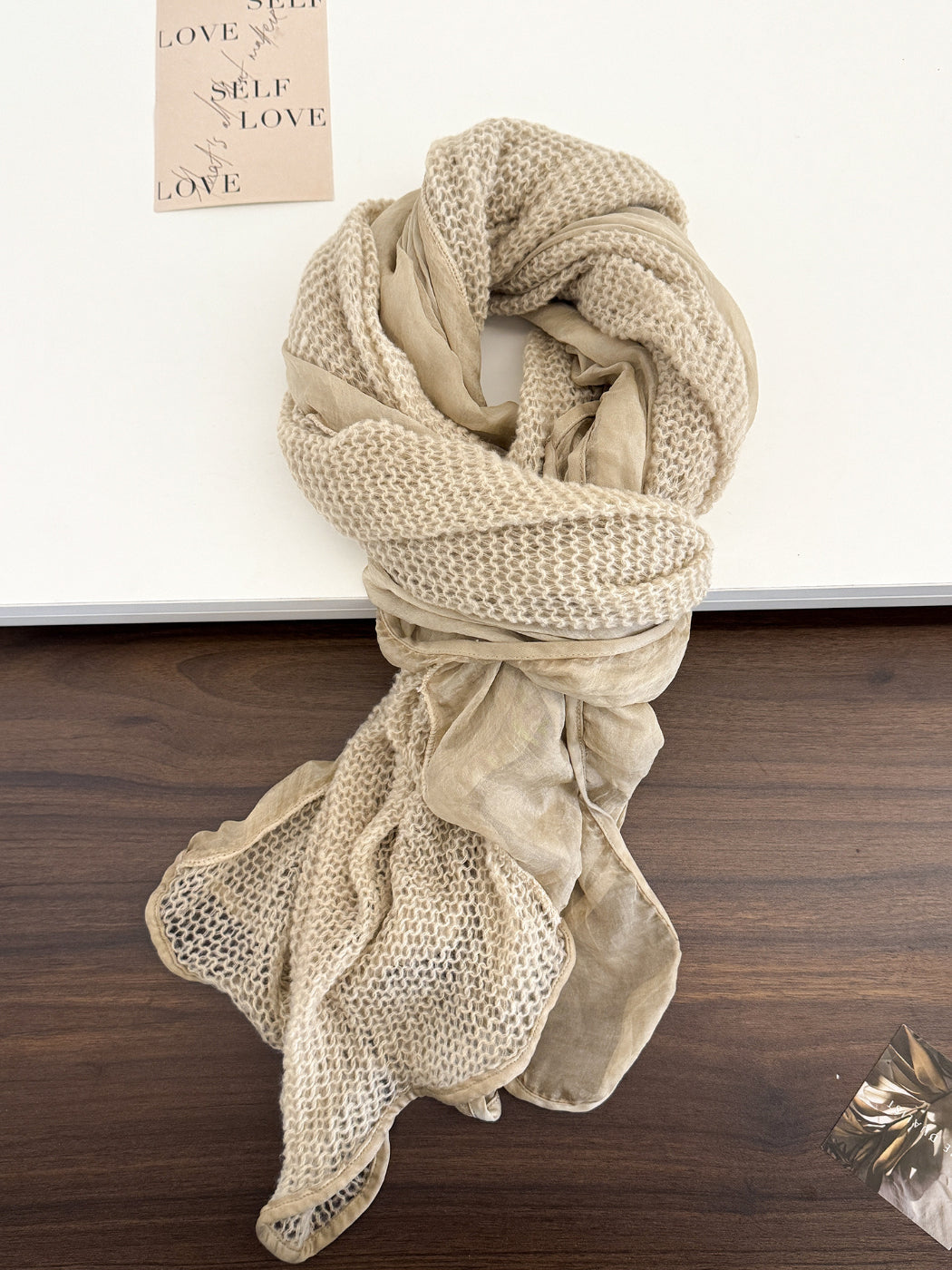 Scarvii - Airy Knit Panel Lightweight Scarf