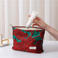 Cosbai - Floral Print Handheld Cosmetic Pouch Bag