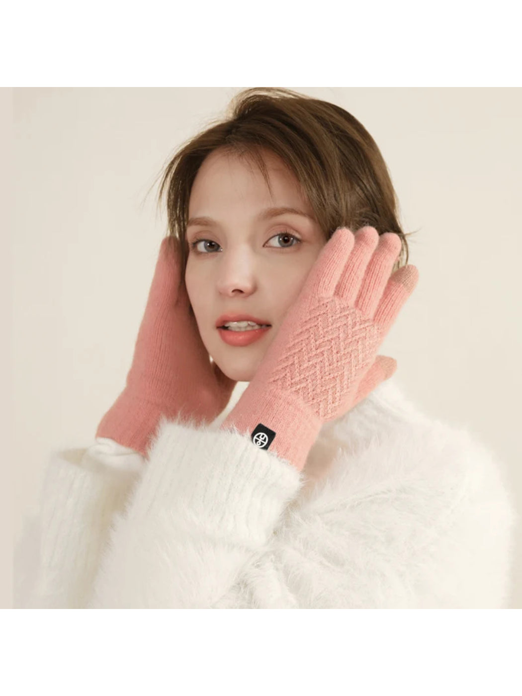Gloving - Diamond Textured Knit Winter Gloves