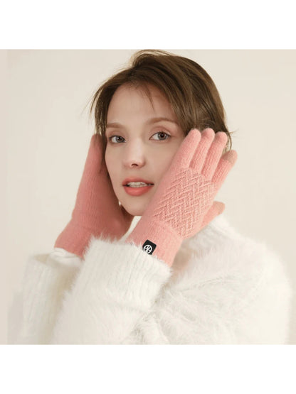 Gloving - Diamond Textured Knit Winter Gloves