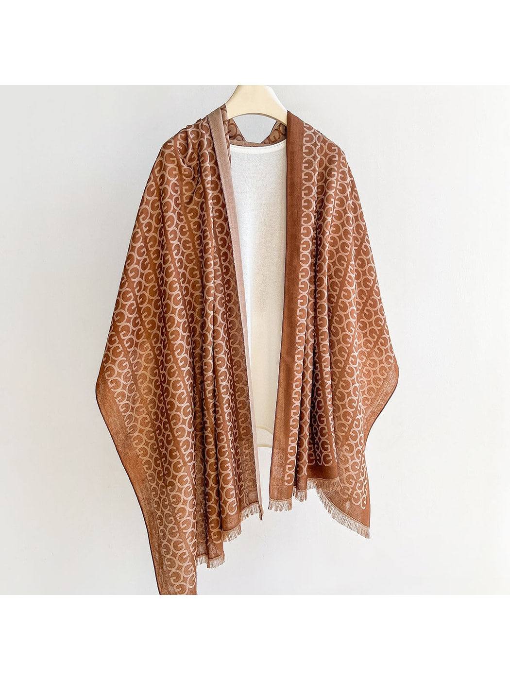 Scarvii - Summer Elegant Print Border Wrap Scarf