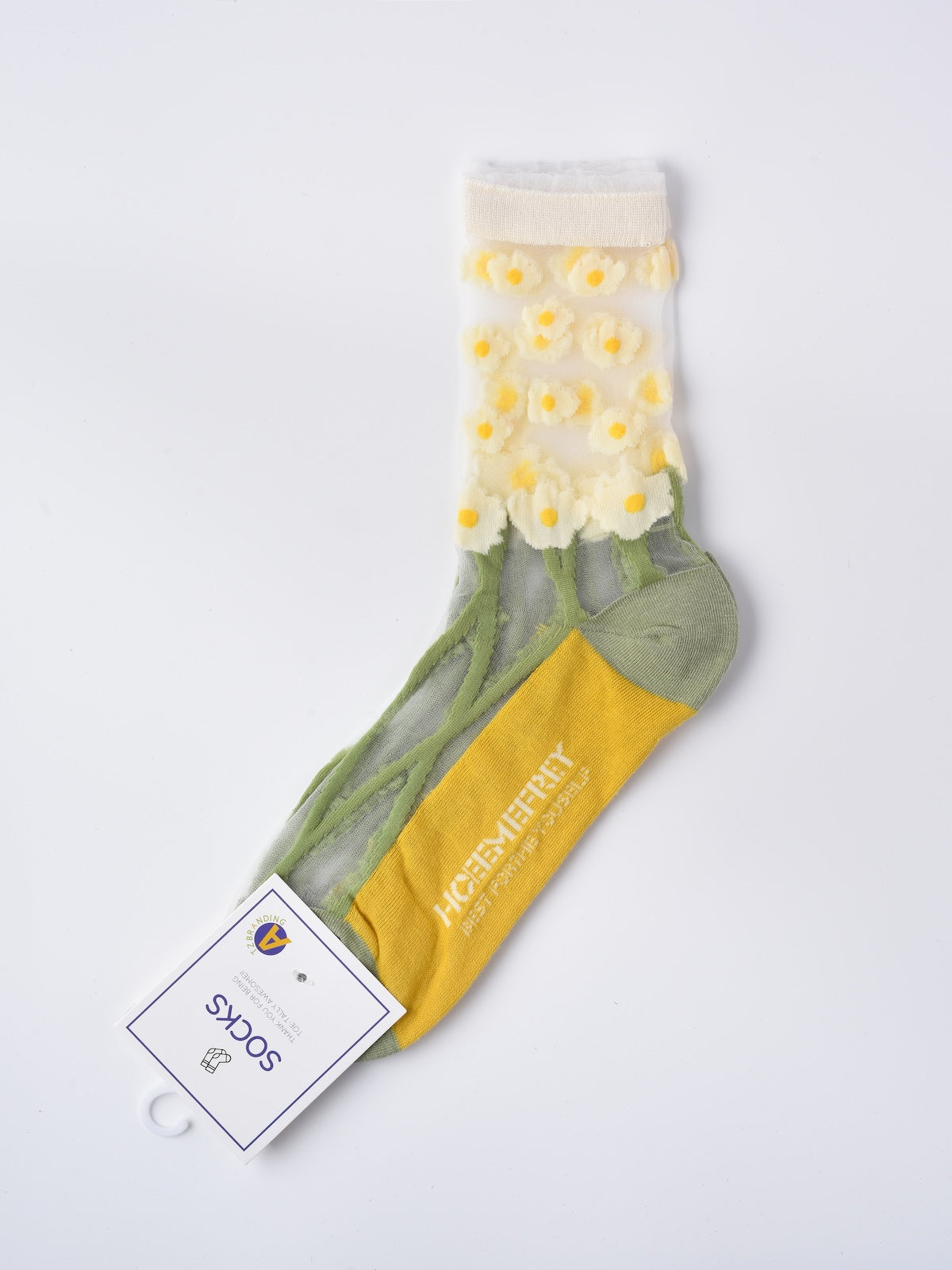 Rufia -  Hollow-out Floral Pattern Sheer Socks