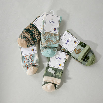 Rufia - Retro Embossed Women's Socks