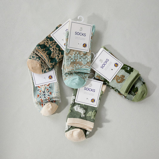 Rufia - Retro Embossed Women's Socks