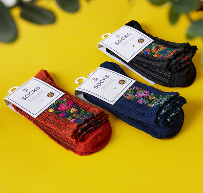 Rufia - Vintage Floral Print Summer Socks