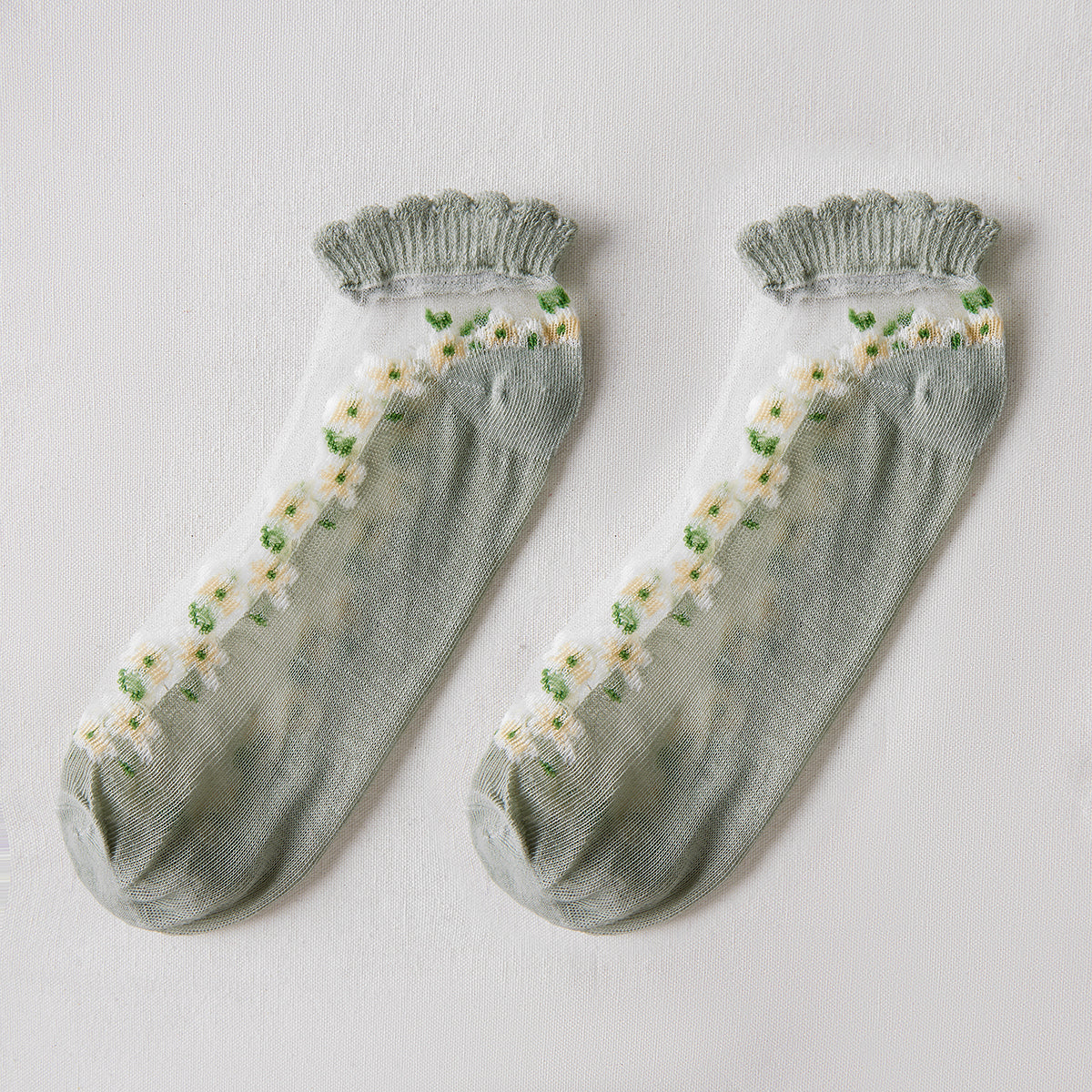 Rufia Floral Short Ankle Sheer Socks for casual outfit styling
