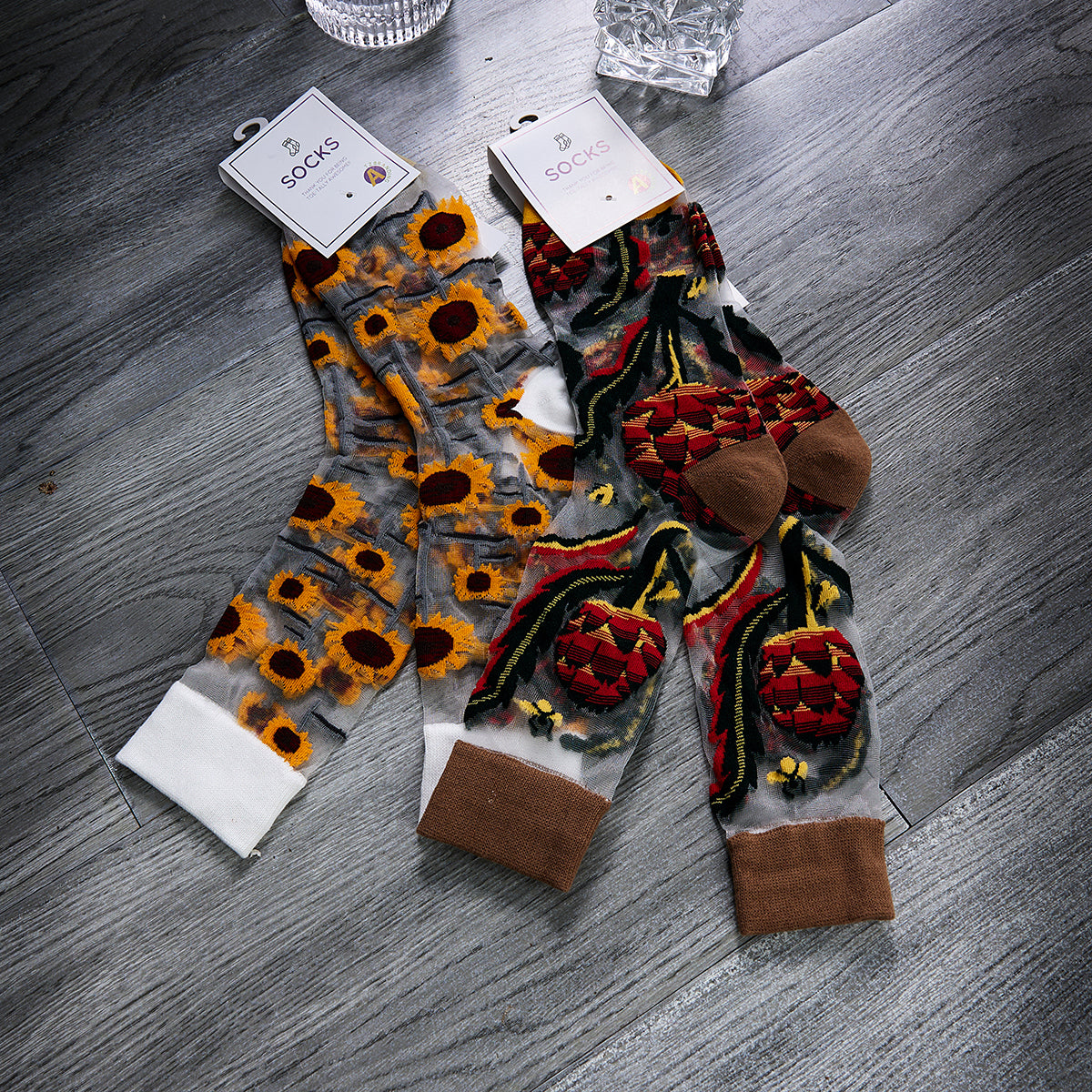 Rufia - Delicate Floral Summer Socks
