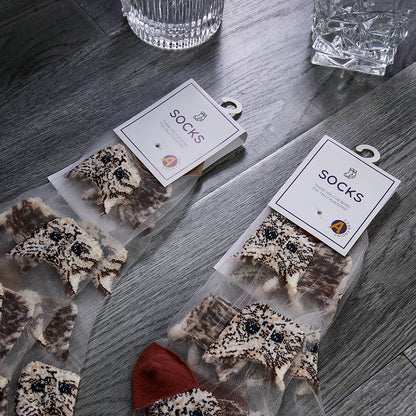 Rufia – Sheer Cat Pattern Ankle Socks | Lightweight & Breathable