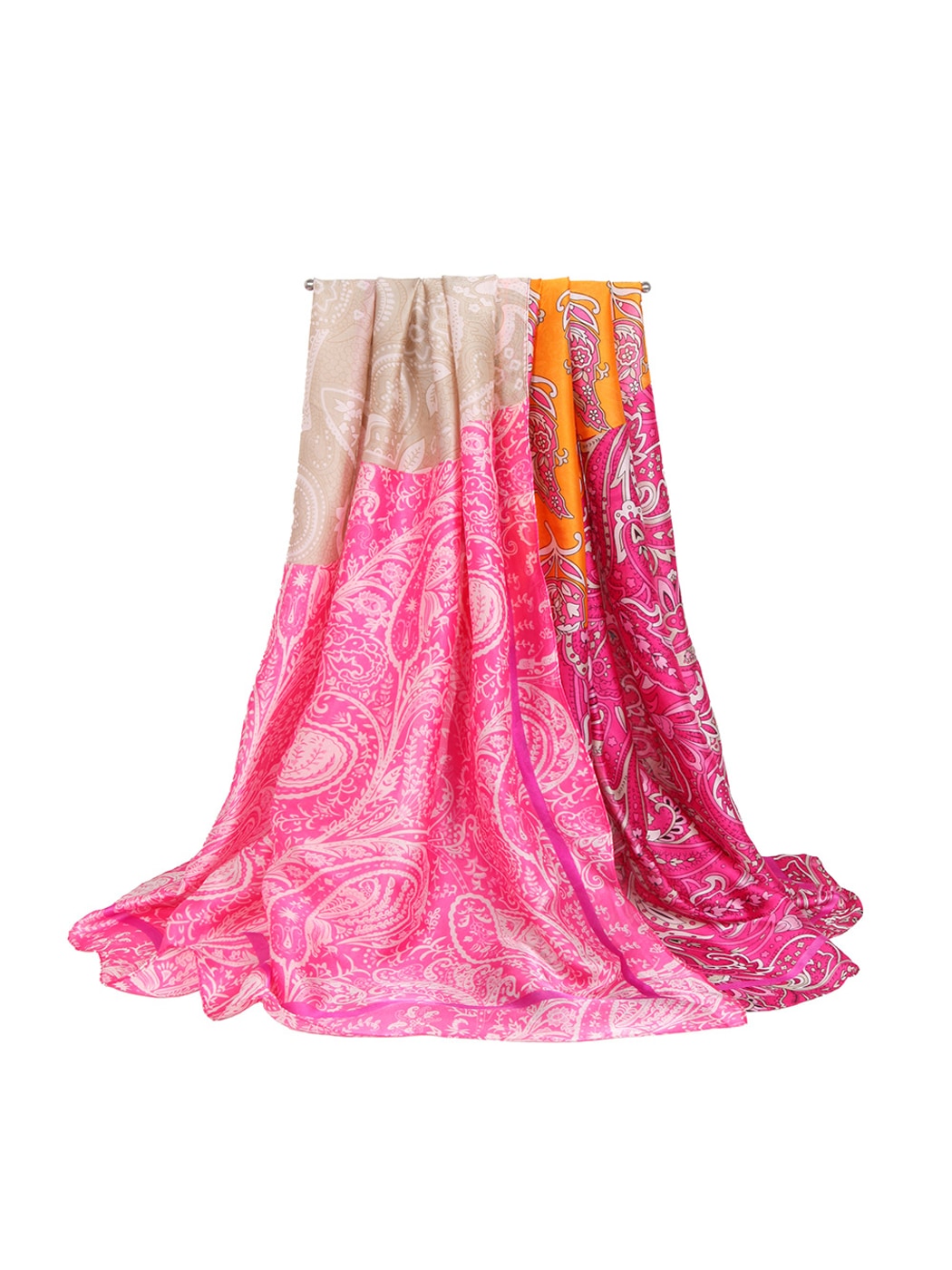 Scarvii - Multi-colored Smooth Finish Paisley Scarf