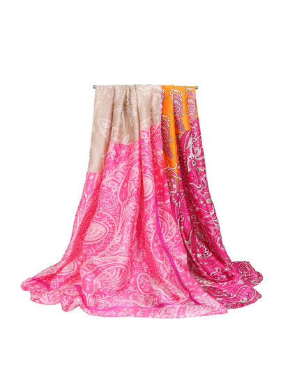 Scarvii - Multi-colored Smooth Finish Paisley Scarf