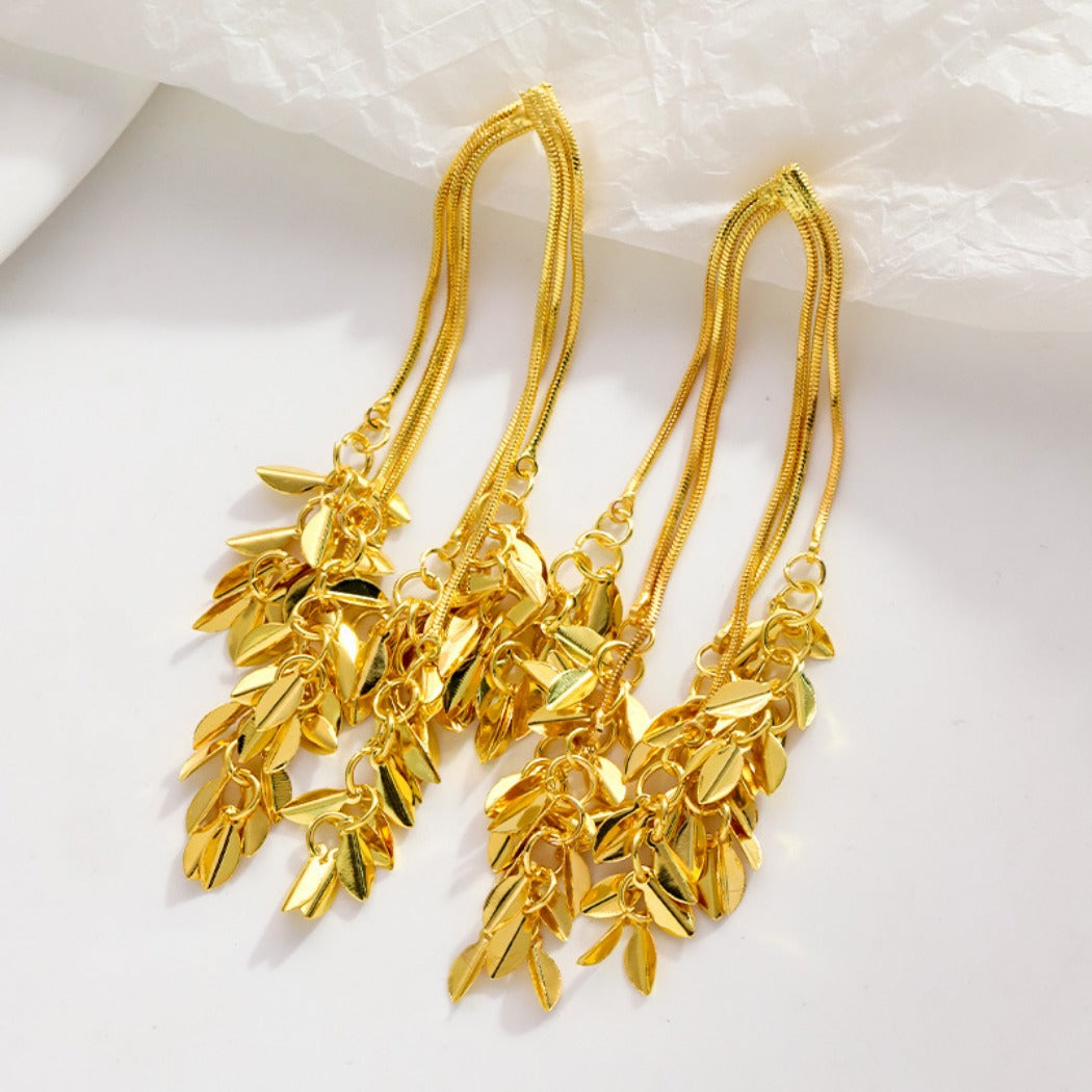 Earwish - Golden Wheat Earrings – Shiny & Chic
