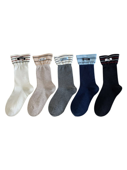Rufia - Striped Cuff Crew Socks