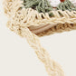 Cosbai - Boho Woven Flower Crossbody Bag With Zipper