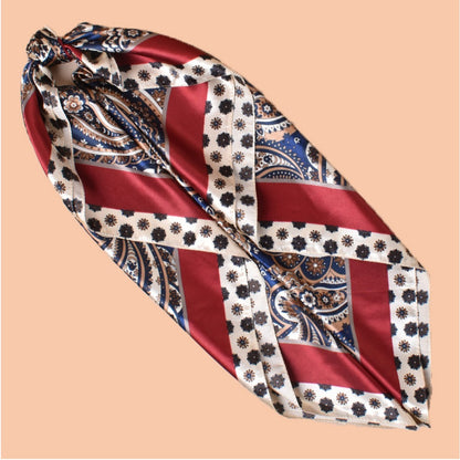Scarvii - Vintage Paisley Orange Blue Square Scarf