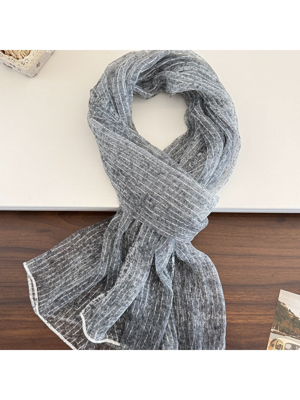 Scarvii - Lightweight Pinstripe Gauze Scarf