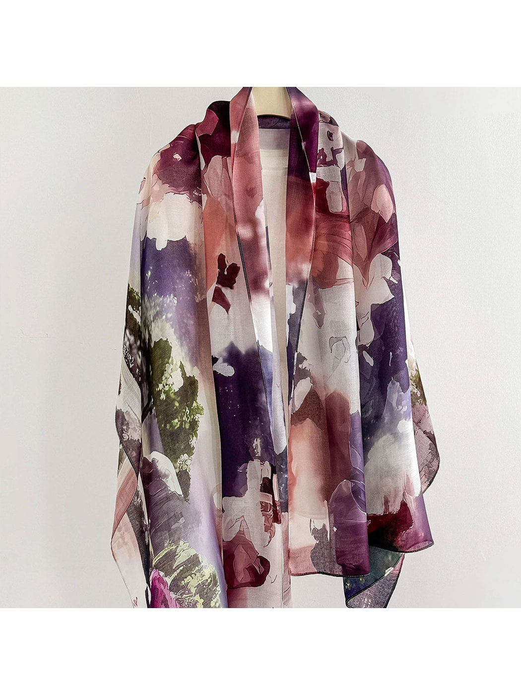 Scarvii - Deep-hued Flowing Printed Summer Wrap Scarf