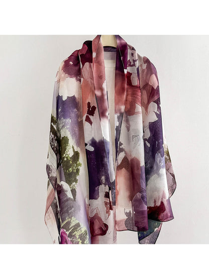 Scarvii - Deep-hued Flowing Printed Summer Wrap Scarf