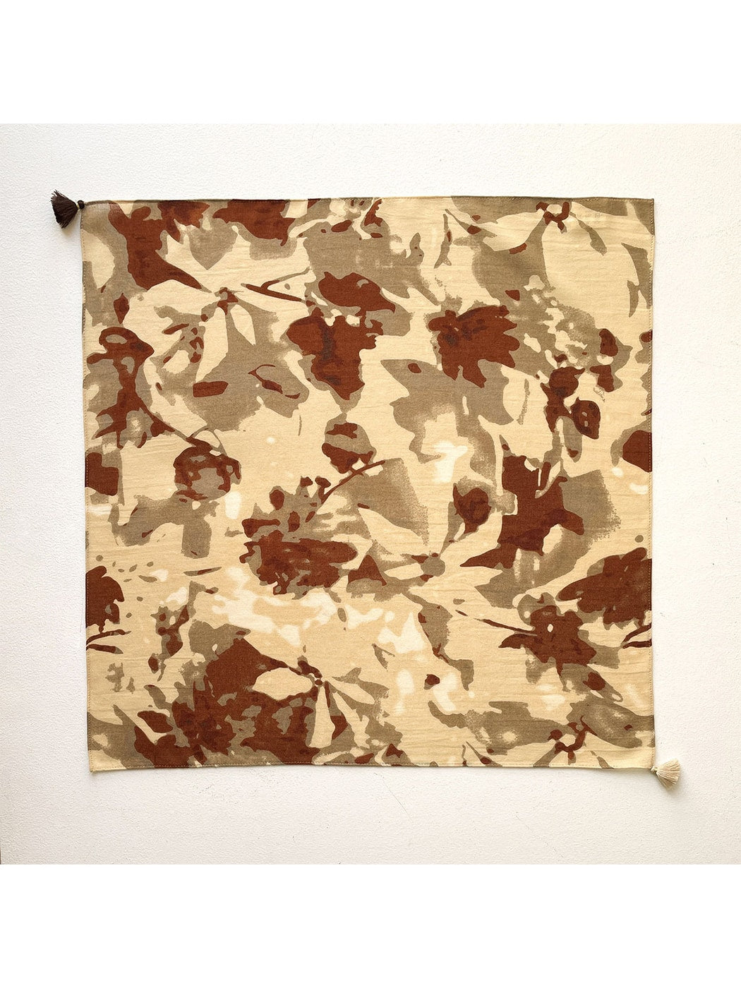 Scarvii - Painterly Floral Tassel Square Scarf