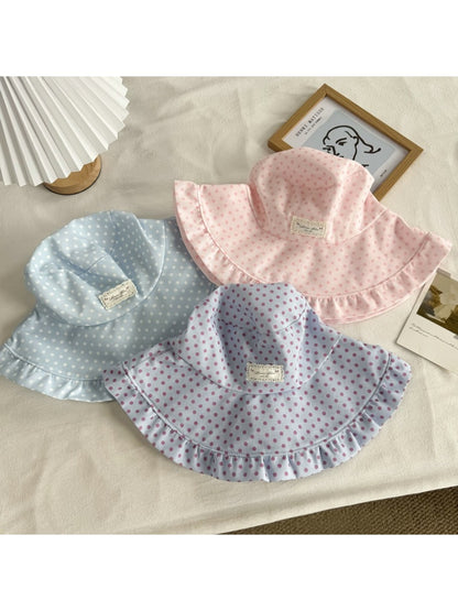 Haila - Ruffle Brim Polka Dot Casual Bucket Hat
