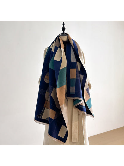 Scarvii – Geometric Print Fringe Scarf & Wrap