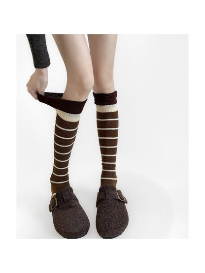 Rufia - Color Block Striped Mid-Calf Socks