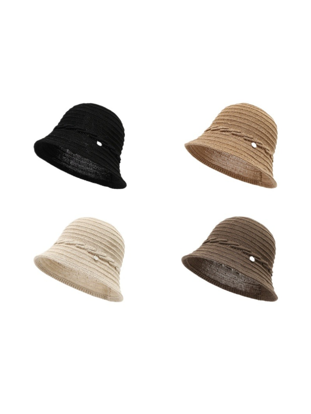 Haila classic lightweight woven bucket hat in solid color, front view