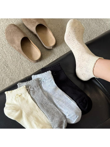 Rufia - Bow Detail Ruffle Ankle Socks
