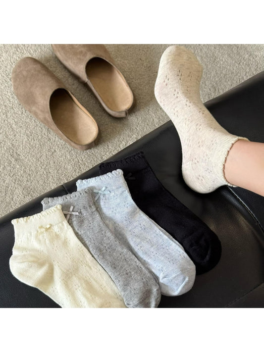Rufia - Bow Detail Ruffle Ankle Socks