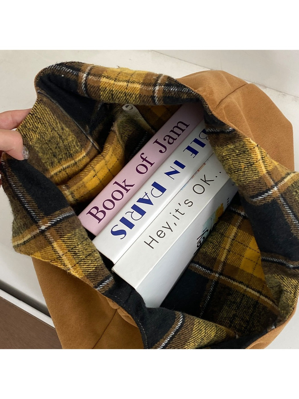 Cosbai – Reversible Plaid Tote Bag