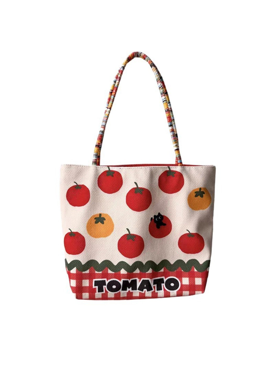 Cosbai – Canvas Tote Bag with Tomato Pattern