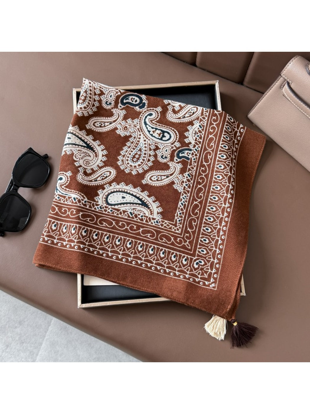 Scarvii - Paisley Border Square Scarf