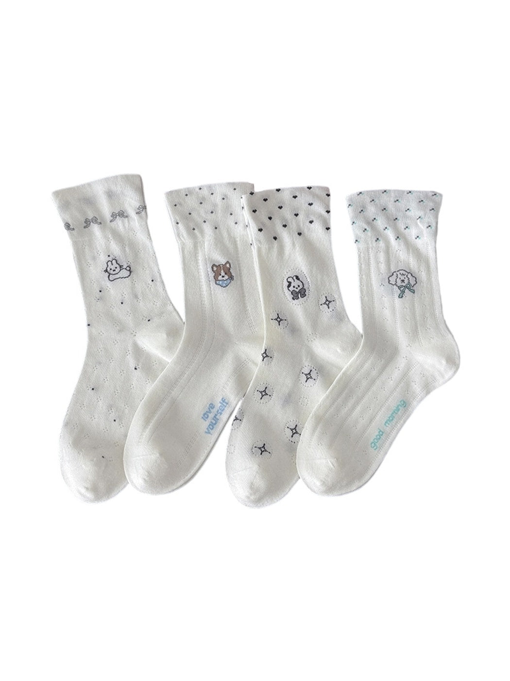 Rufia - Cartoon Animal Openwork Crew Socks