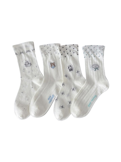 Rufia - Cartoon Animal Openwork Crew Socks