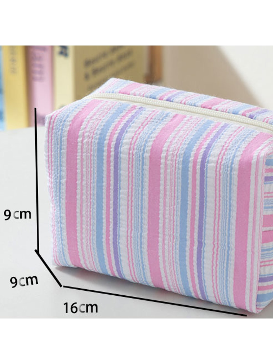 Cosbai - Striped Multi-toned Cosmetic Organizer Bag