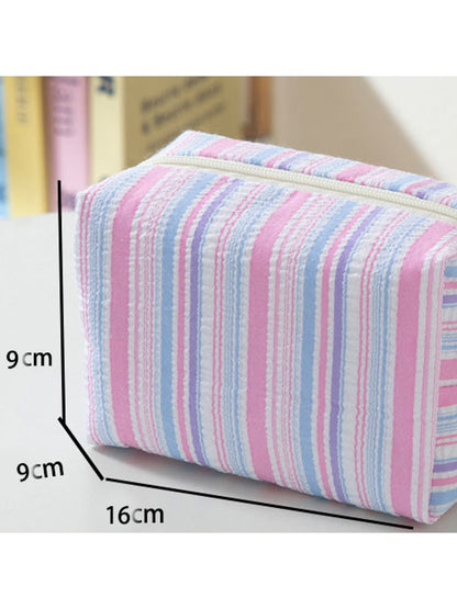 Cosbai - Striped Multi-toned Cosmetic Organizer Bag