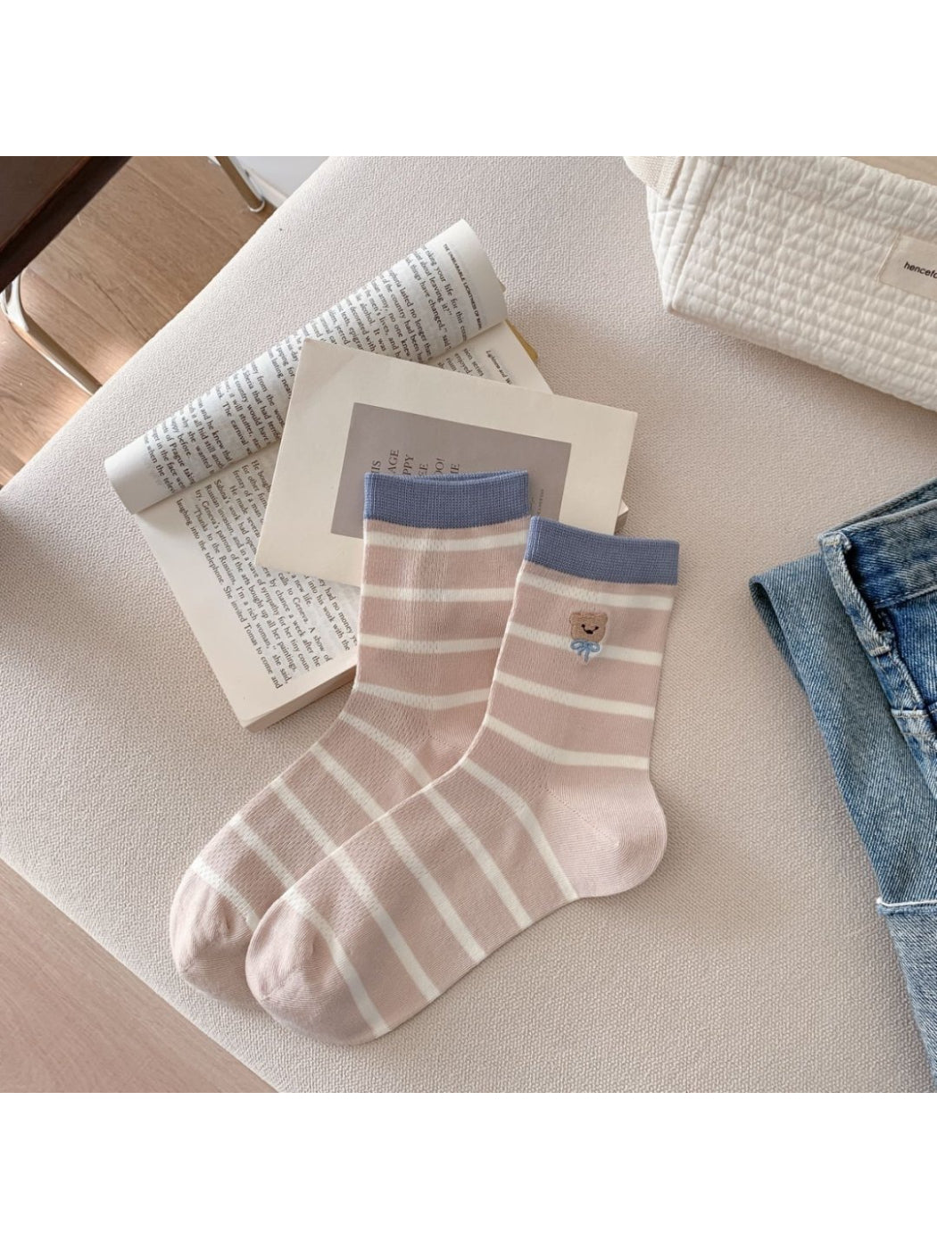 Rufia Striped Bear Casual Crew Socks product image 5