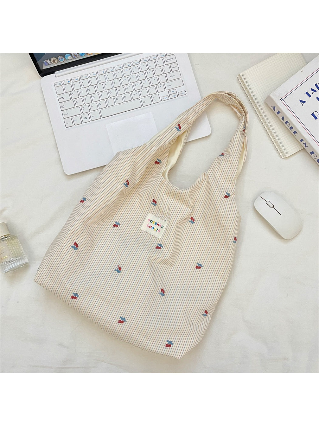 Cosbai Soft Check Everyday Shoulder Tote Bag with soft check design on display