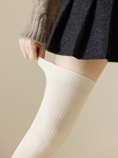 Rufia - Classic Solid-Color Knee-High Winter Socks for Girls