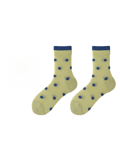 Rufia - Fresh Contrast Polka Dot Crew Sock