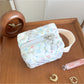 Cosbai soft handle cosmetic bag standing upright with handle visible