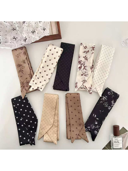 Scarvii Vintage Floral Pattern Skinny Scarf