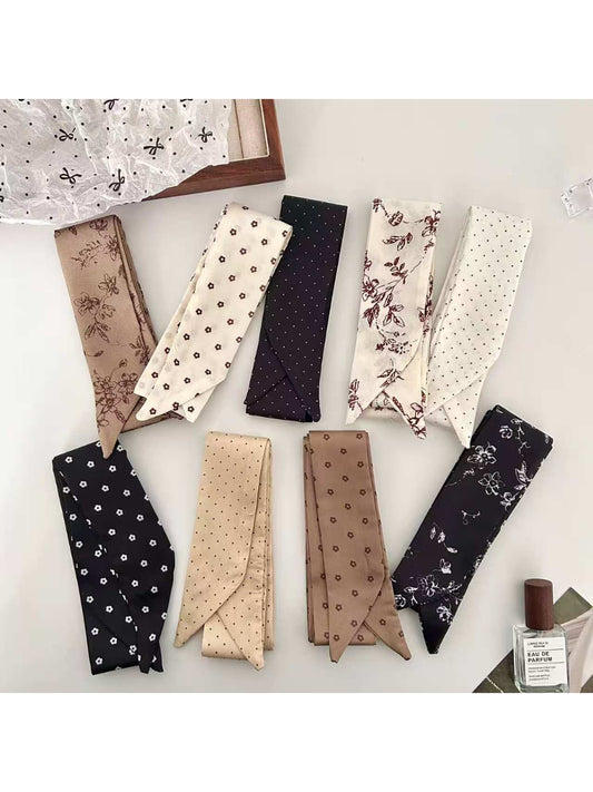 Scarvii Vintage Floral Pattern Skinny Scarf