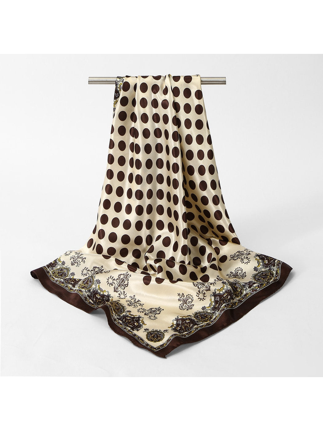 Scarvii - Retro Polka Dot Printed Fashion Square Scarf