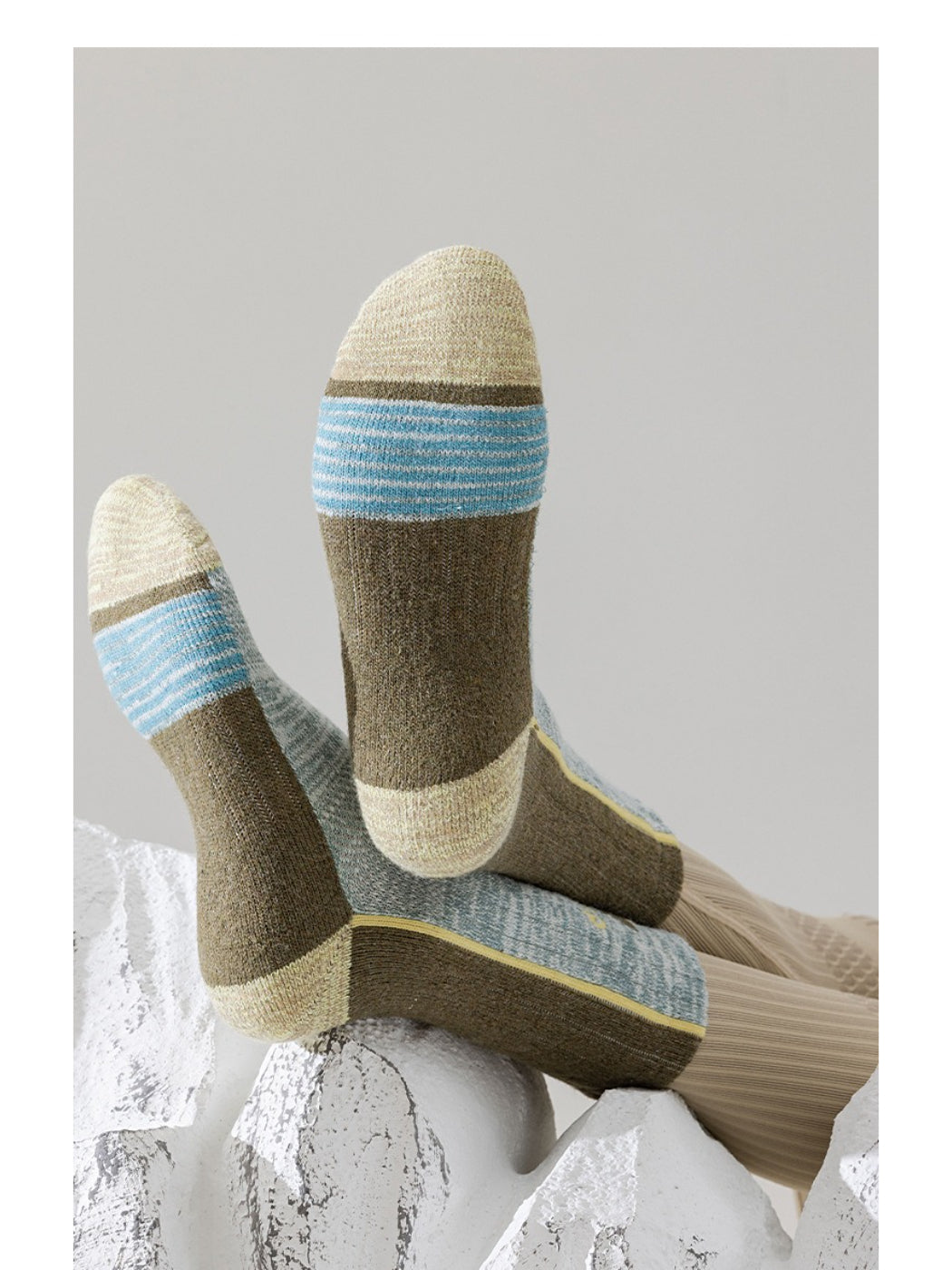 Rufia - Mixed Knit Crew Socks