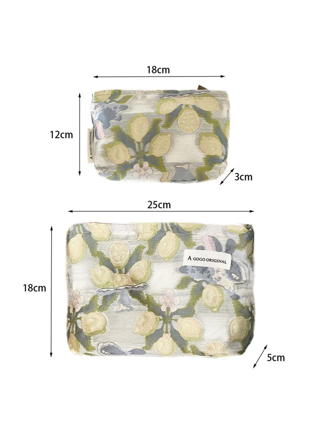 Cosbai - Floral Print Zippered Makeup Bag