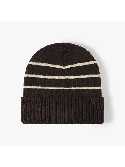 Haila - Striped Fleece-Lined Cuffed Knit Beanie