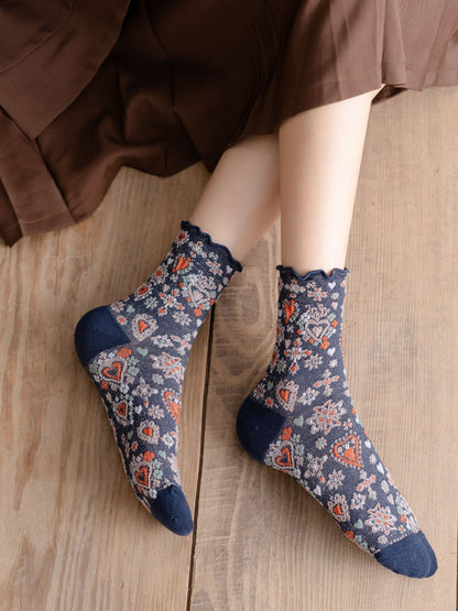 Rufia - Sweetheart Embroidered Crew Socks