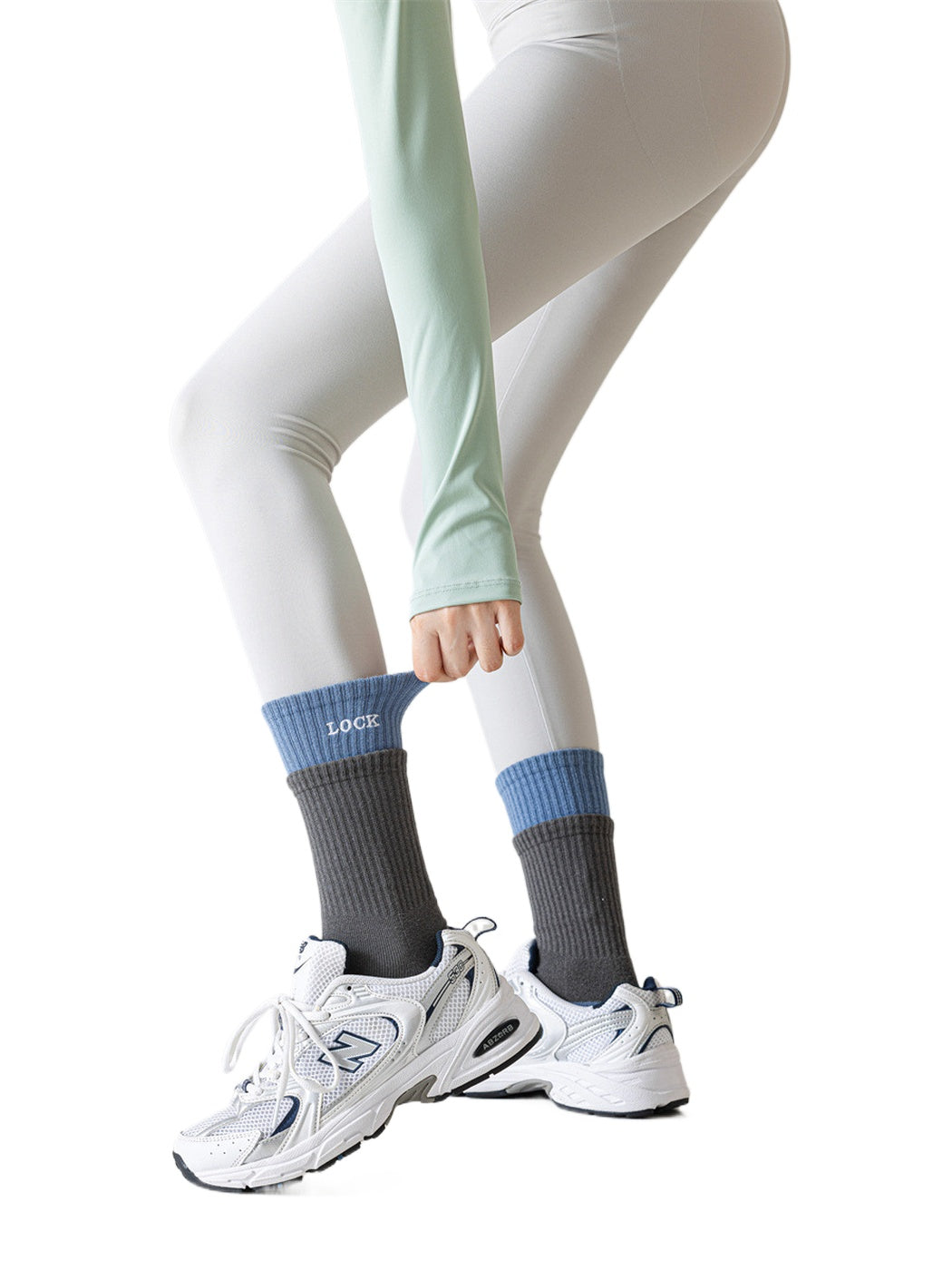 Rufia - Color Block Ribbed Cuff Socks