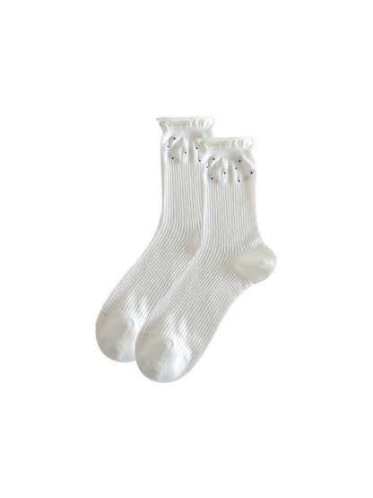 Rufia - Minimalist Polka Dot Women's Crew Socks