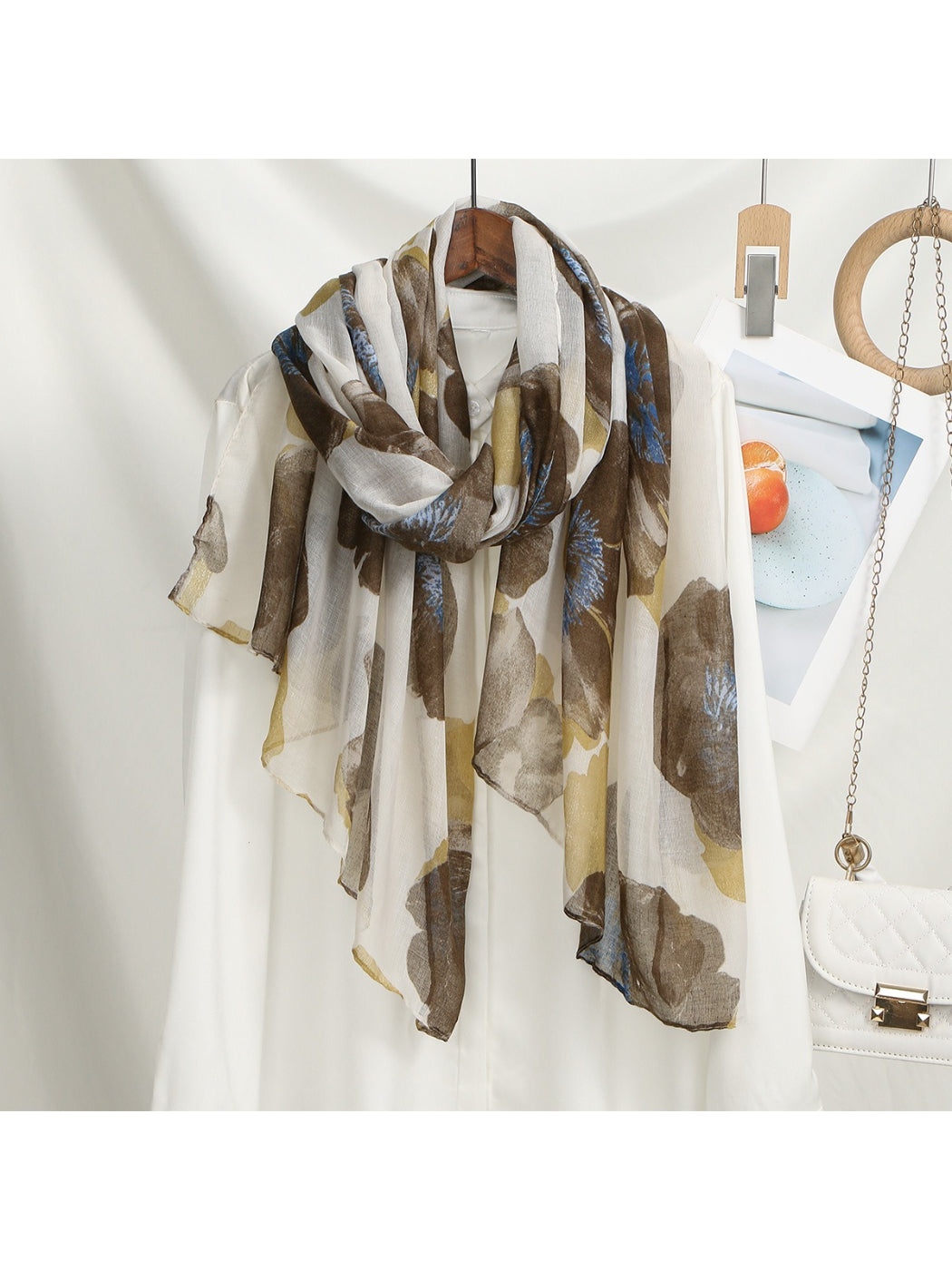 Scarvii Abstract Floral Print Lightweight Scarf